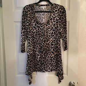Chaus Leopard Print Tunic Top